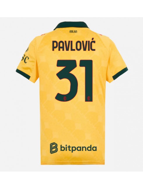 AC Milan Strahinja Pavlovic #31 Replika Tredje Kläder Dam 2025-26 Kortärmad AC Milan Strahinja Pavlovic #31 Replika Tredje Kläder Dam 2025-26 Kortärmad